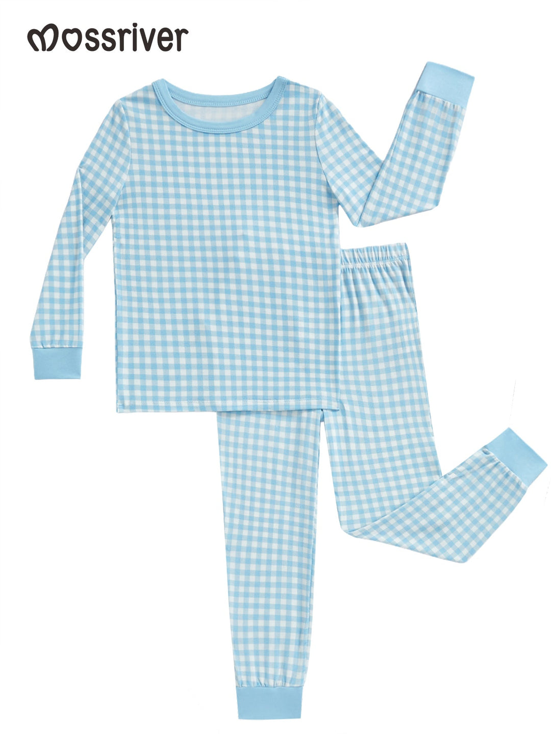 Gingham Long - Sleeve Baby Two - Piece - MOSSRIVER