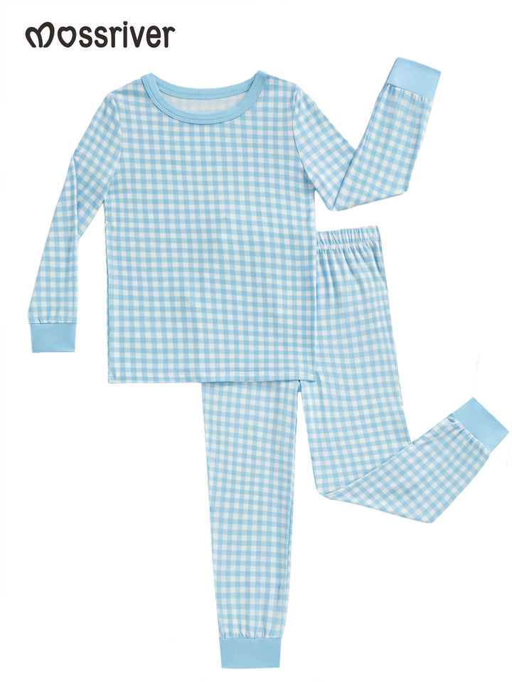 Gingham Long - Sleeve Baby Two - Piece - MOSSRIVER