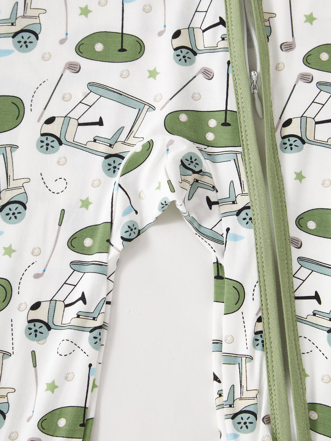 Golf Print Bamboo Long - Sleeve Baby One - Piece Zipper - MOSSRIVER