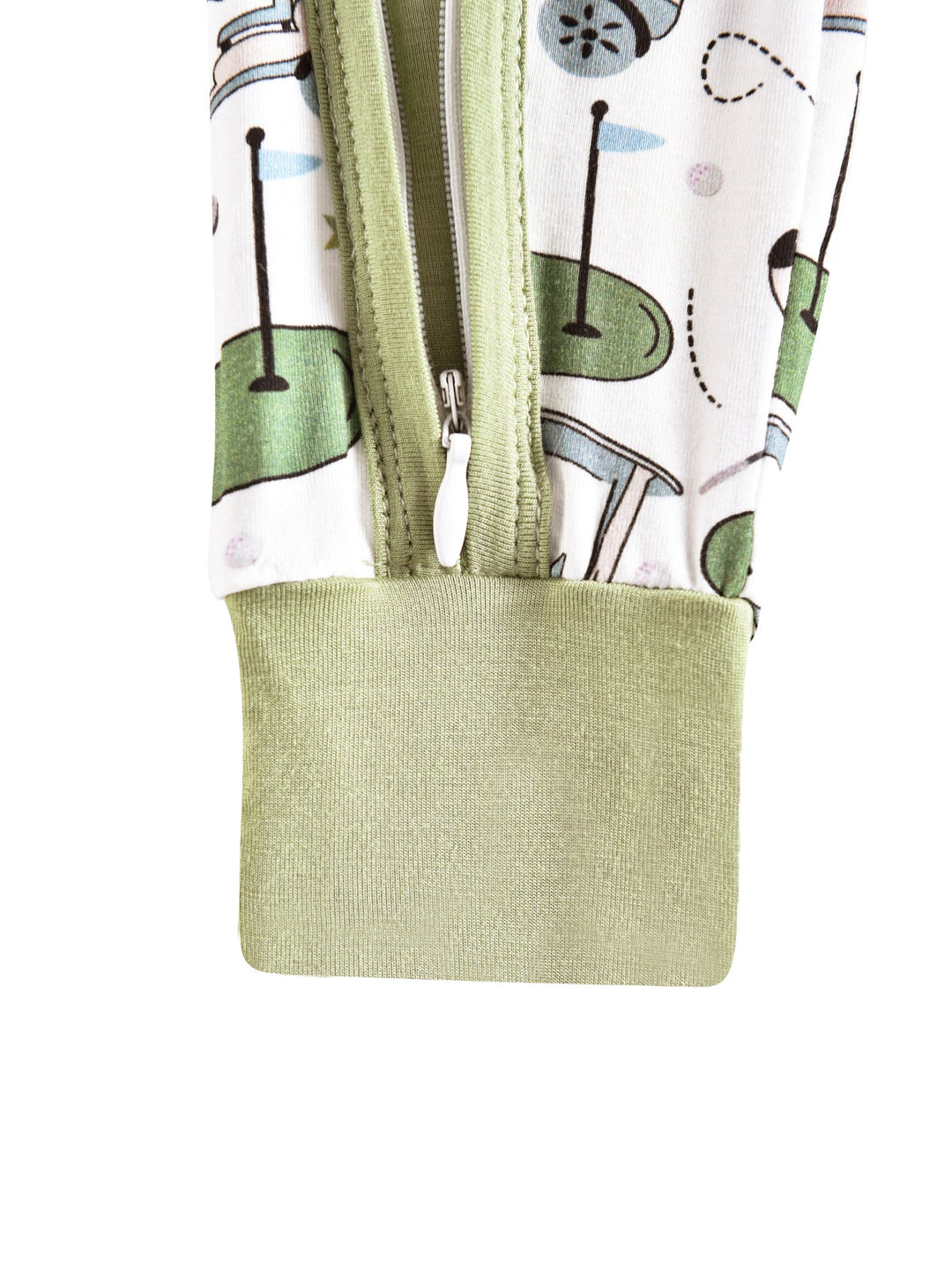 Golf Print Bamboo Long - Sleeve Baby One - Piece Zipper - MOSSRIVER