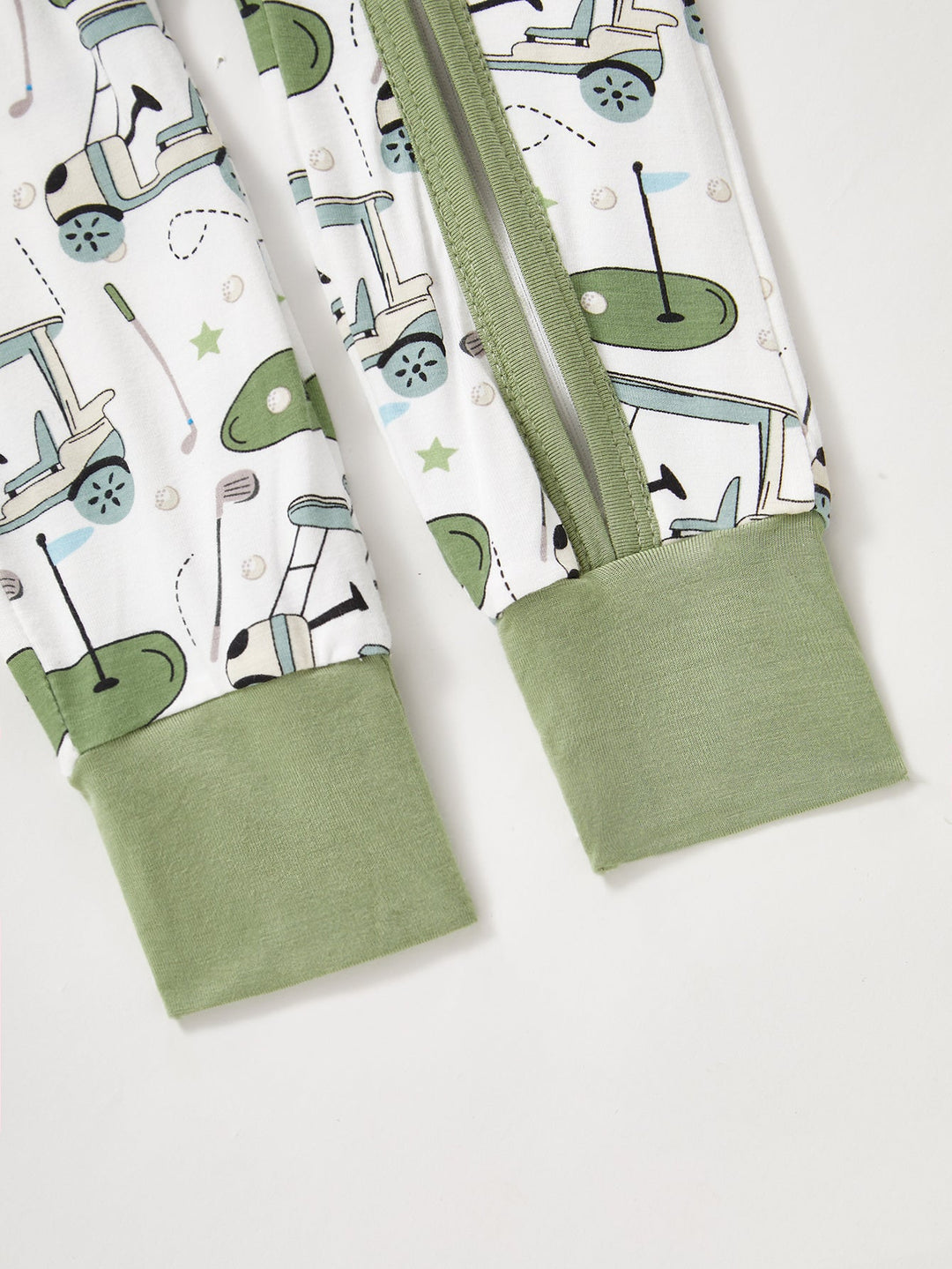 Golf Print Bamboo Long - Sleeve Baby One - Piece Zipper - MOSSRIVER