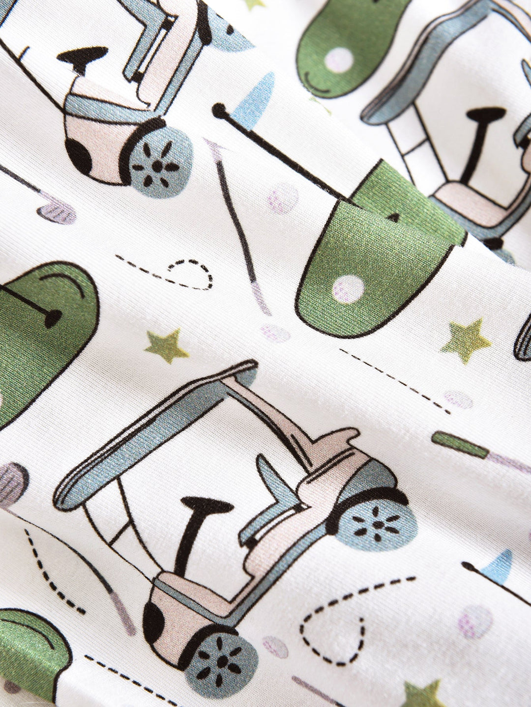 Golf Print Bamboo Long - Sleeve Baby One - Piece Zipper - MOSSRIVER