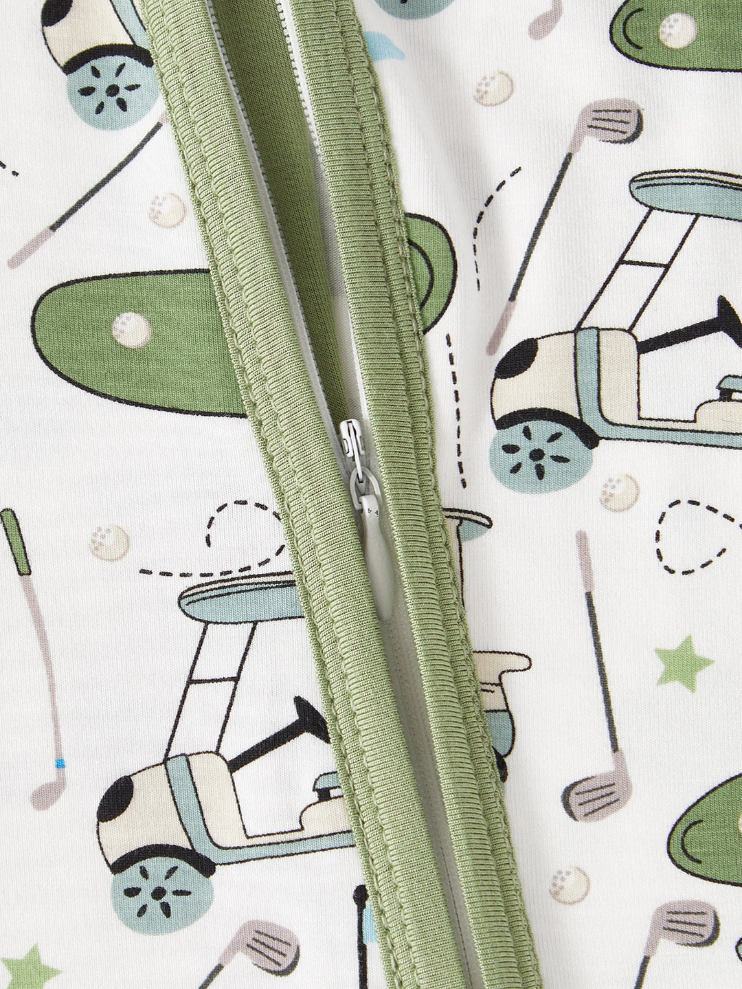 Golf Print Bamboo Long - Sleeve Baby One - Piece Zipper - MOSSRIVER