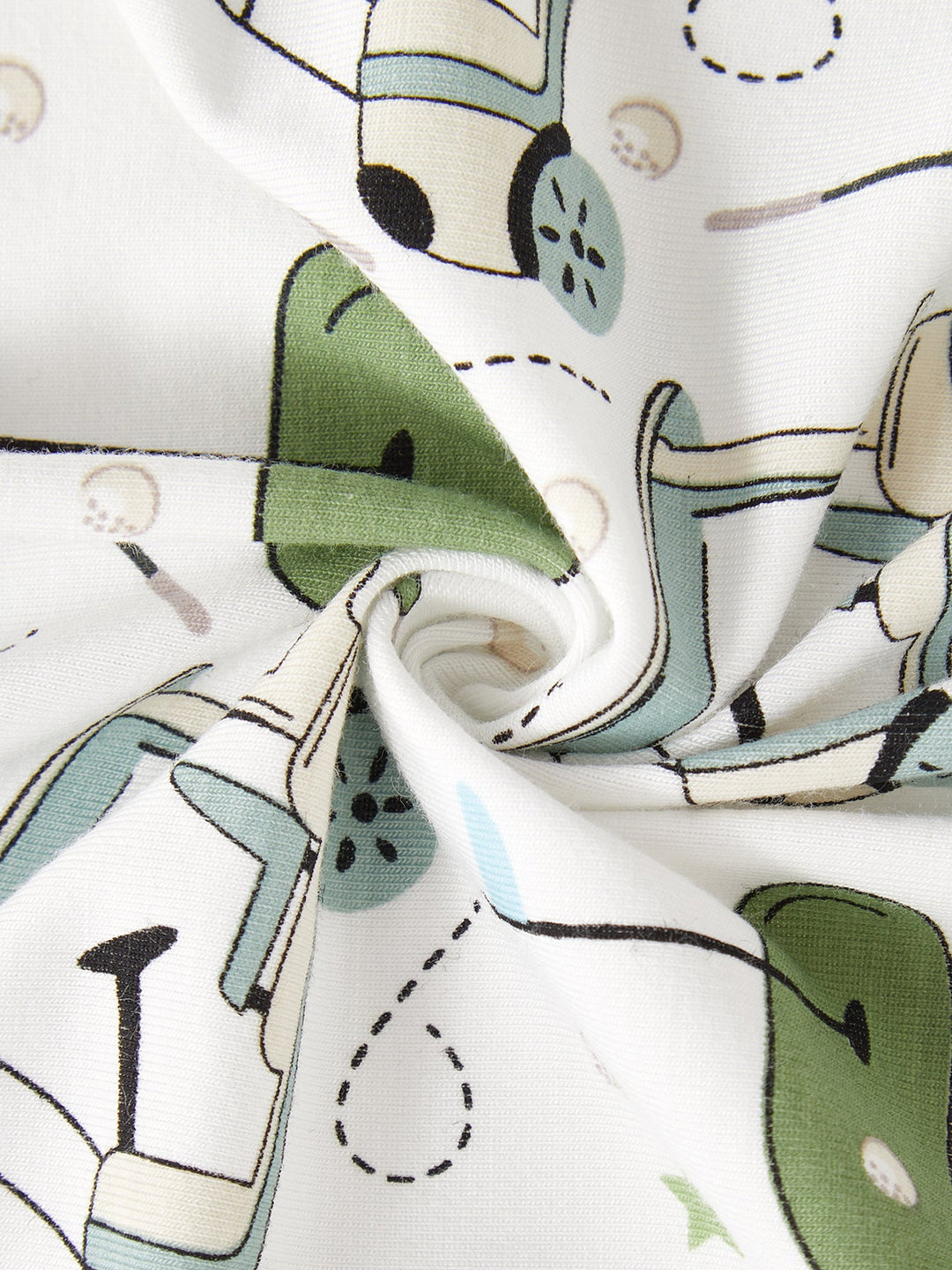 Golf Print Bamboo Long - Sleeve Baby One - Piece Zipper - MOSSRIVER