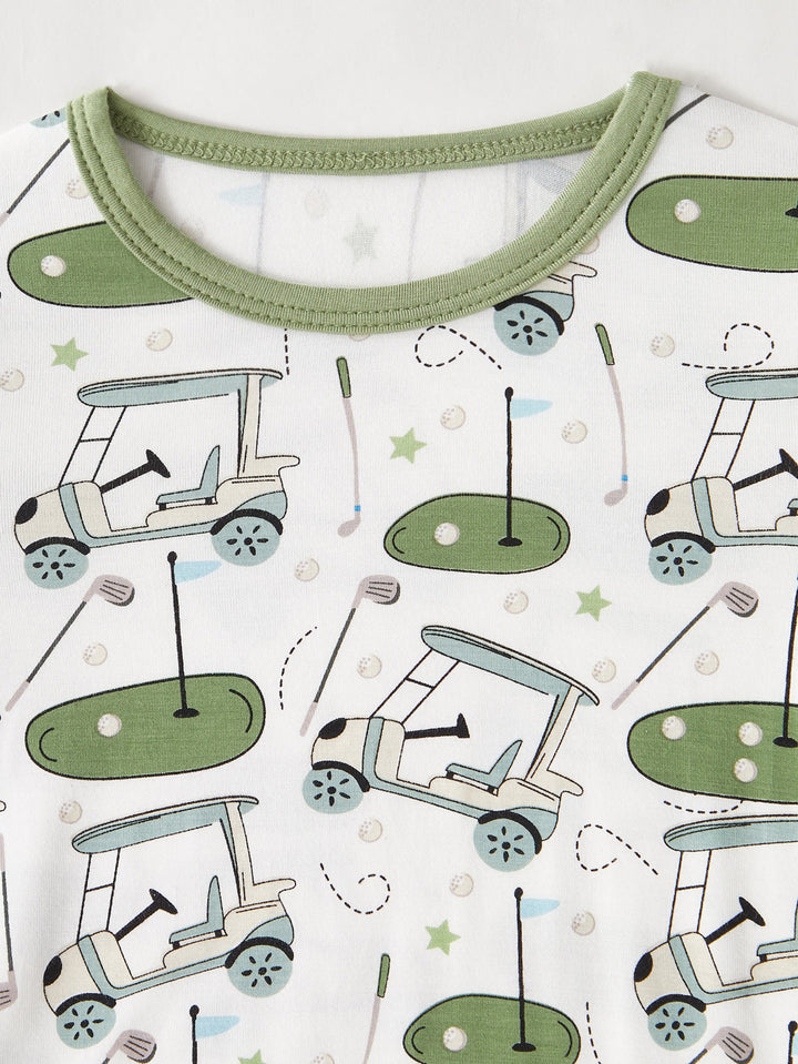 Golf Print Bamboo Long - Sleeve Baby Two - Piece - MOSSRIVER
