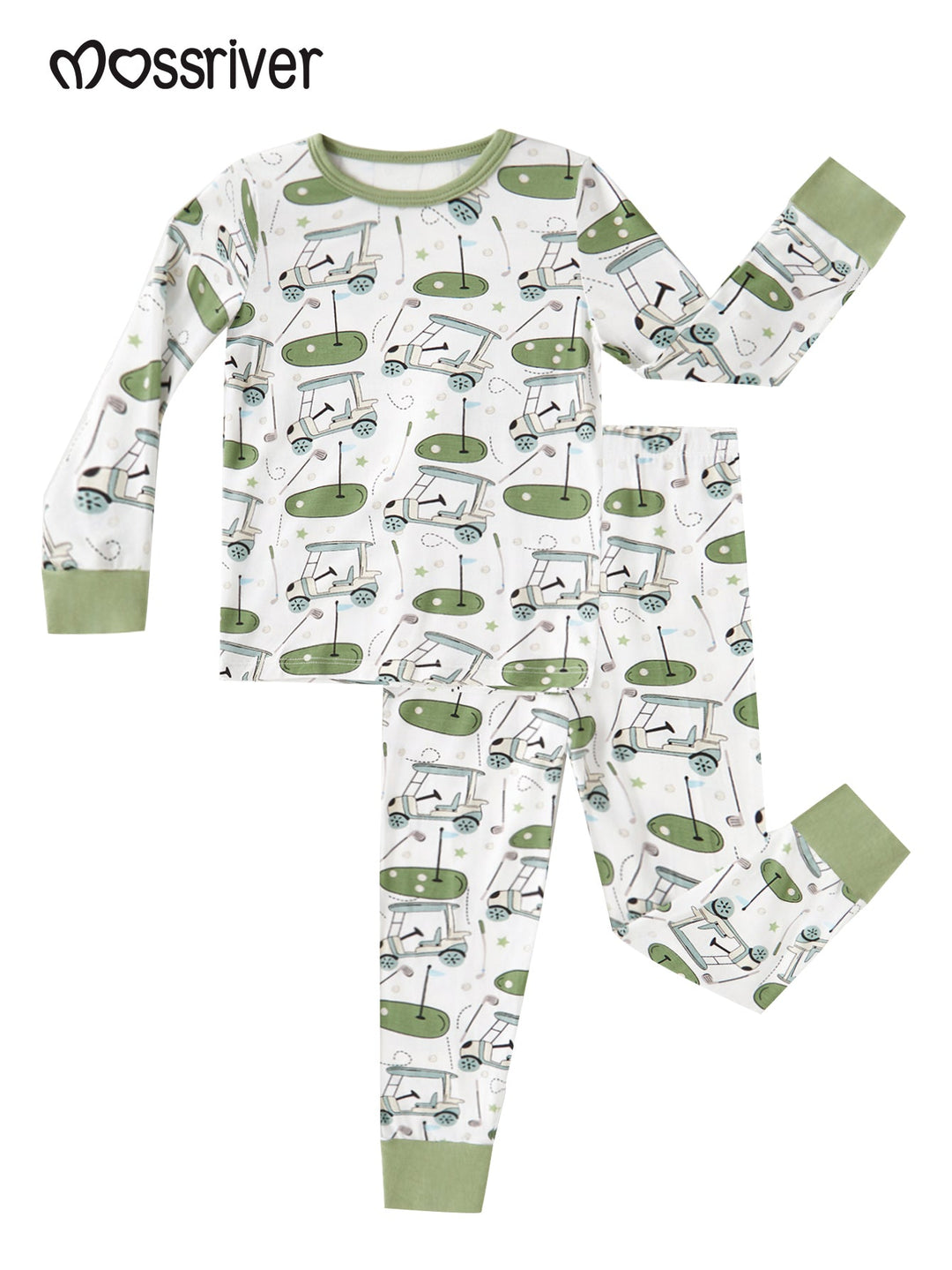 Golf Print Bamboo Long - Sleeve Baby Two - Piece - MOSSRIVER