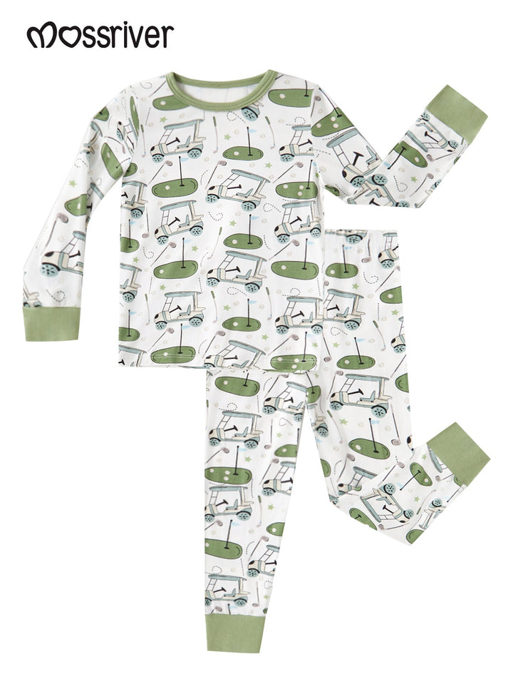 Golf Print Bamboo Long - Sleeve Baby Two - Piece - MOSSRIVER