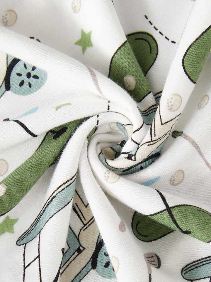 Golf Print Bamboo Long - Sleeve Baby Two - Piece - MOSSRIVER