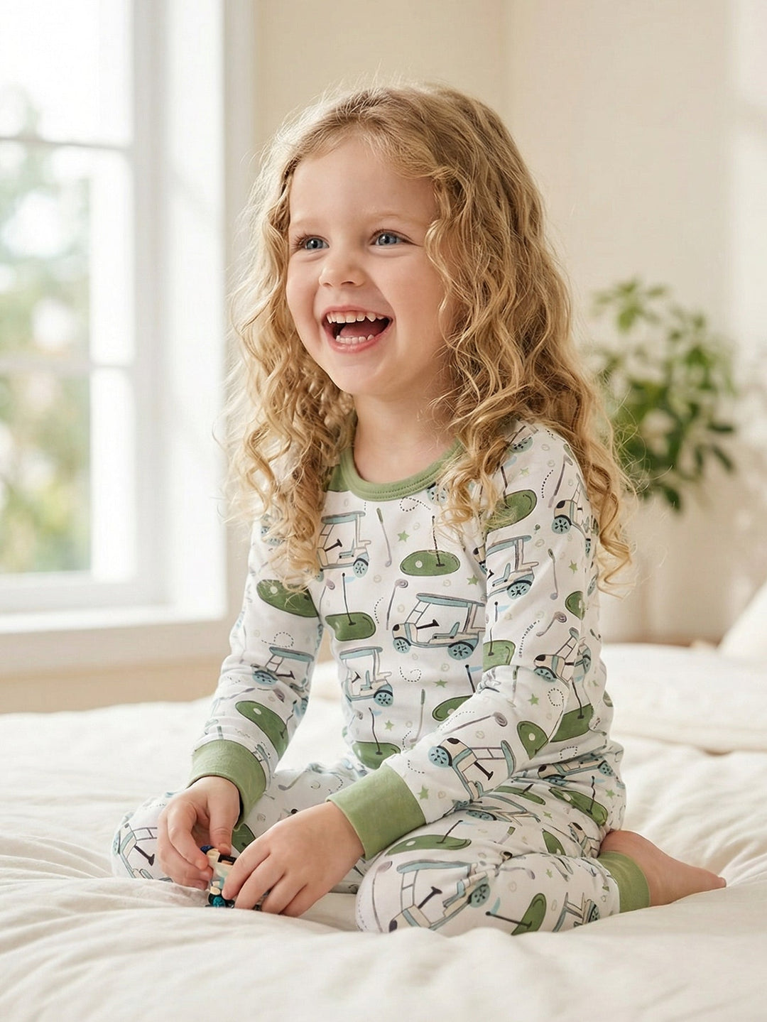 Golf Print Bamboo Long - Sleeve Baby Two - Piece - MOSSRIVER