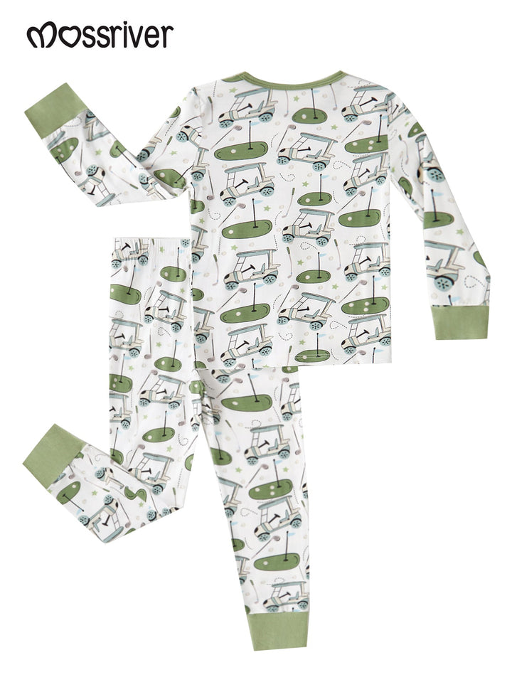 Golf Print Bamboo Long - Sleeve Baby Two - Piece - MOSSRIVER