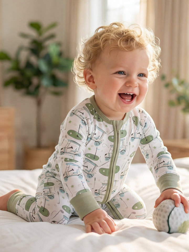 Golf Print Bamboo Long - Sleeve Baby Two - Piece - MOSSRIVER