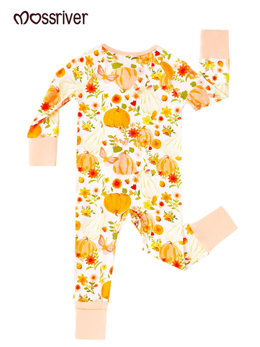 Halloween Long Sleeve One Piece Pumpkin Flowers - MOSSRIVER