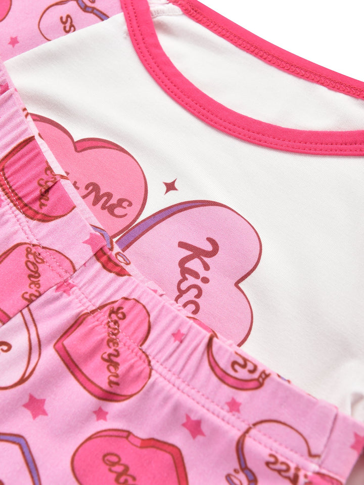 Hearts Print Bamboo Long - Sleeve Baby Pajamas - MOSSRIVER