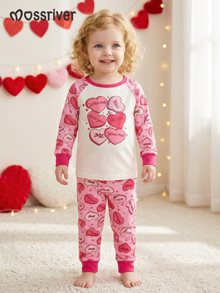 Hearts Print Bamboo Long - Sleeve Baby Pajamas - MOSSRIVER