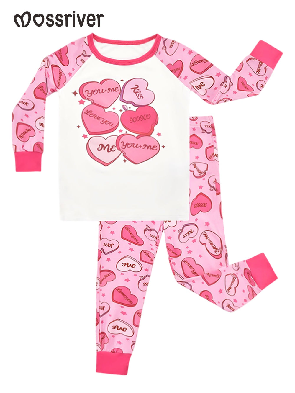 Hearts Print Bamboo Long - Sleeve Baby Pajamas - MOSSRIVER