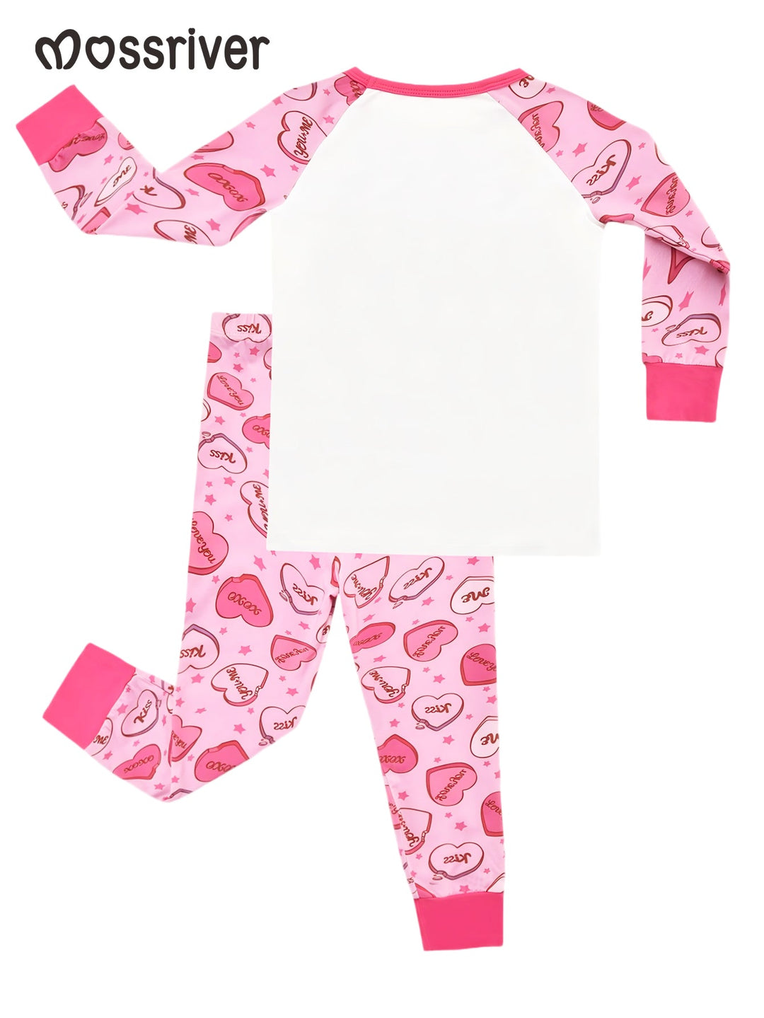 Hearts Print Bamboo Long - Sleeve Baby Pajamas - MOSSRIVER