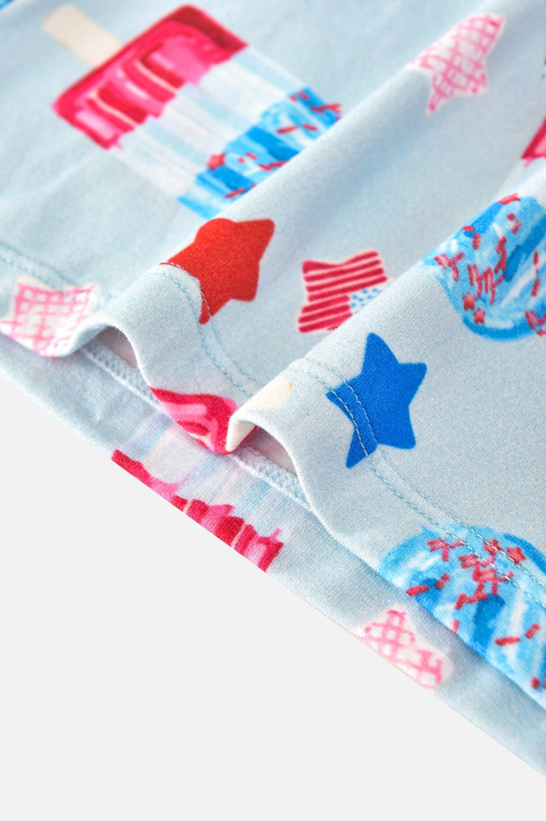 Kids Bamboo Pajama Set | Red White Blue Popsicle Stars Short Sleeve Sleepwear - MOSSRIVER