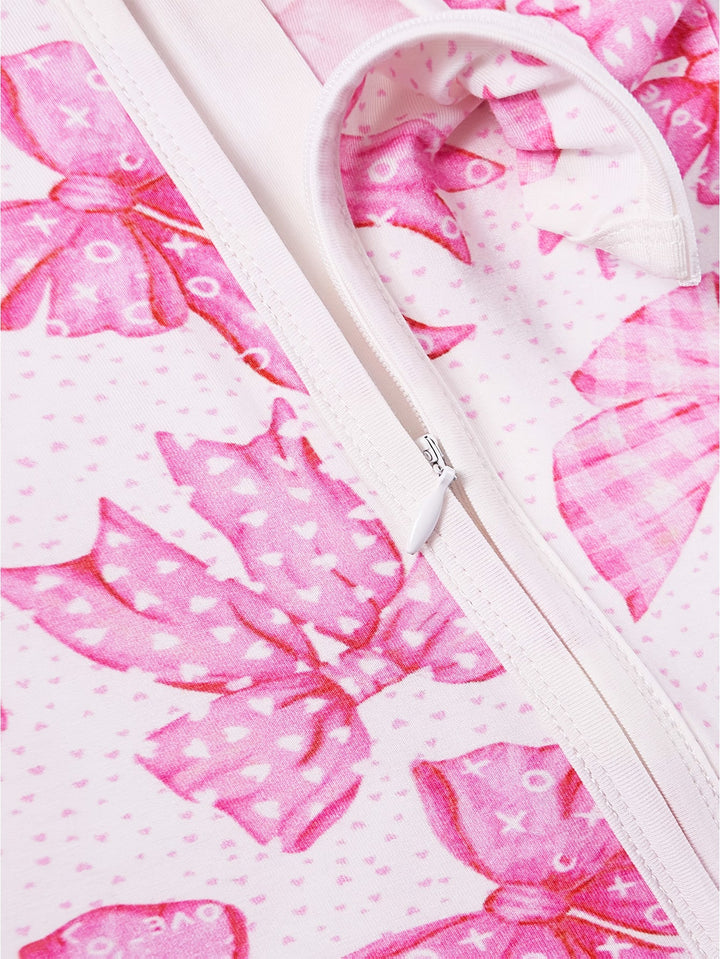 Long - Sleeve Baby One - Piece Bow Print - MOSSRIVER