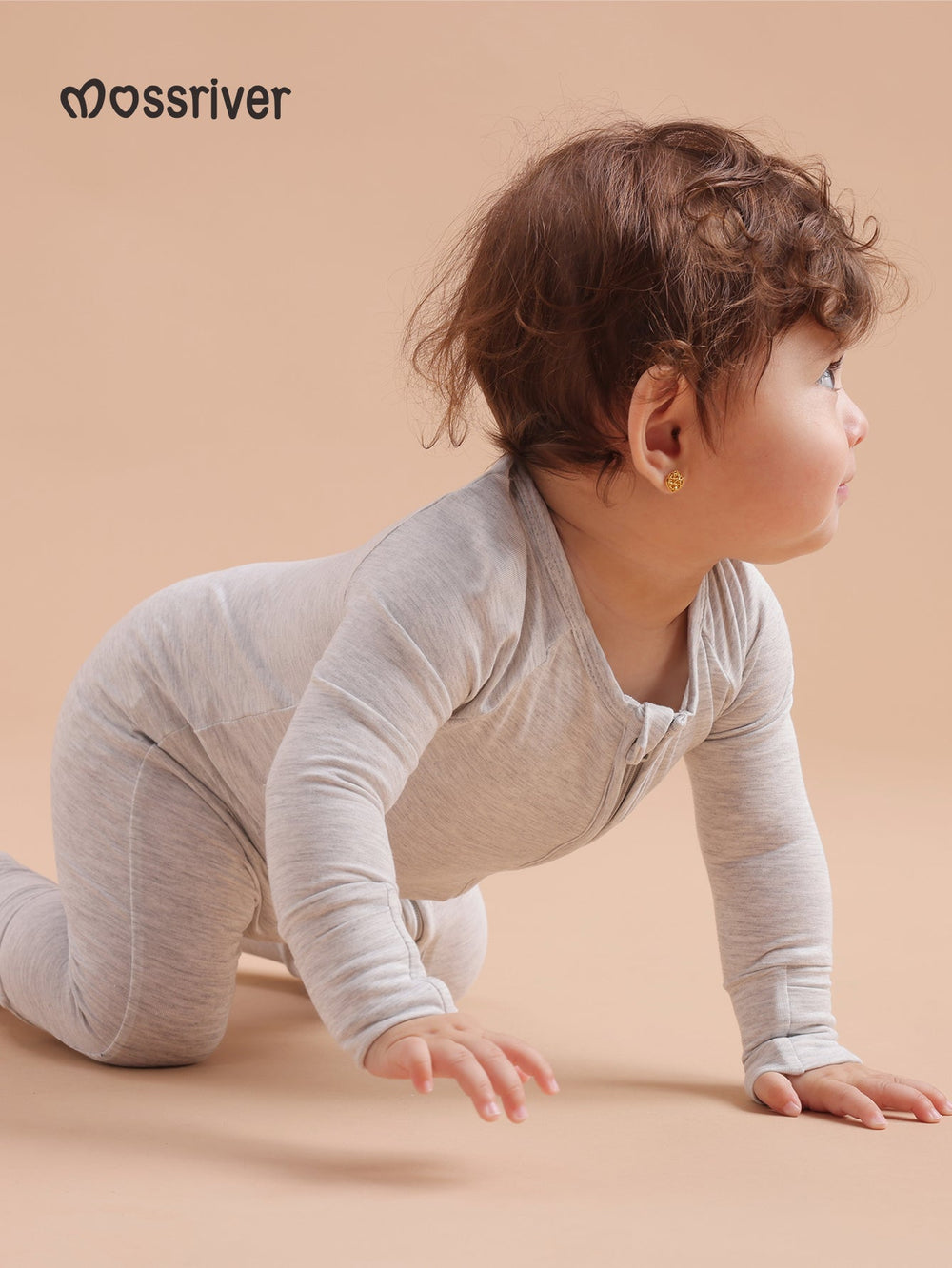 Long Sleeve One Piece Candy Macaron Gray - MOSSRIVER