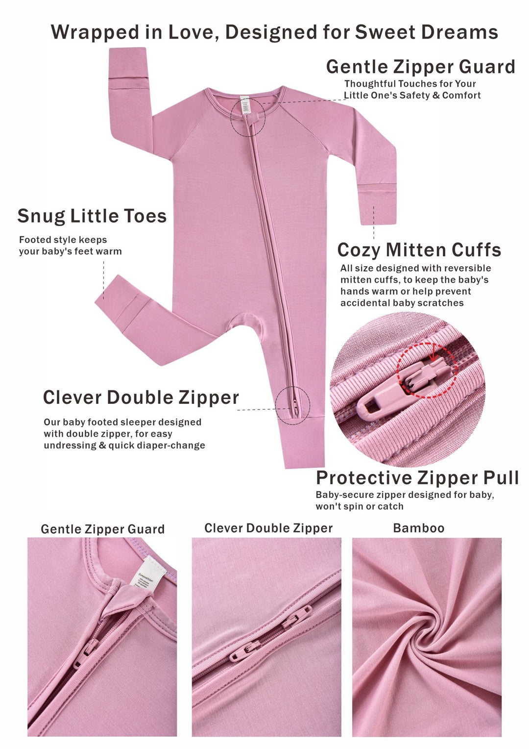 Long Sleeve One Piece Candy Macaron Pink - MOSSRIVER