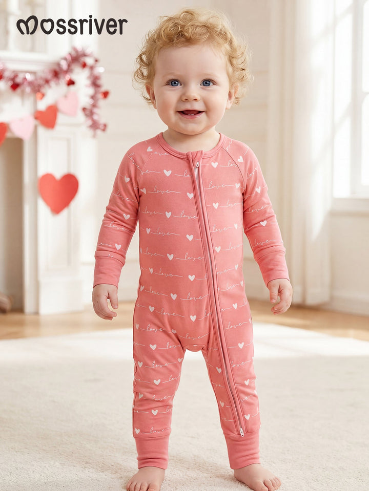 Mitten Footies Long - Sleeve Baby One - Piece Double Zipper - MOSSRIVER