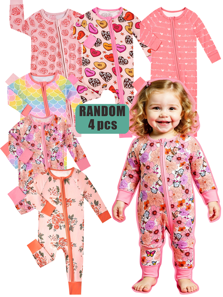Mossriver 3pcs Random Bamboo Baby Zip Romper Soft Breathable - MOSSRIVER