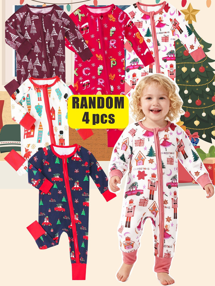 Mossriver 3pcs Random Bamboo Baby Zip Romper Soft Breathable - MOSSRIVER