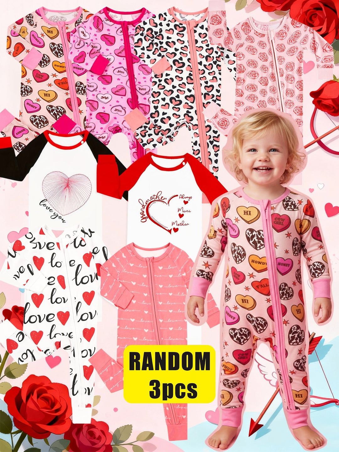 Mossriver 3pcs Random Bamboo Baby Zip Romper Soft Breathable - MOSSRIVER