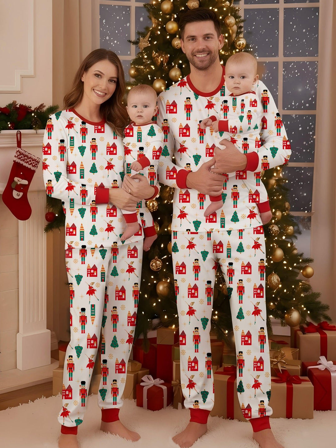 MOSSRIVER Christmas Family Matching Bamboo Long - Sleeve Pajama Set King and Princess Print - MOSSRIVER