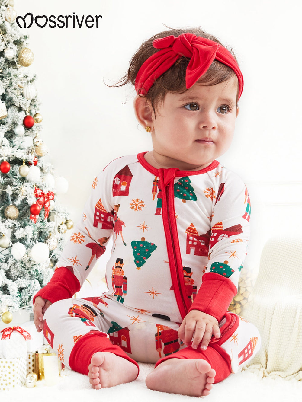 MOSSRIVER Christmas Family Matching Bamboo Long - Sleeve Pajama Set King and Princess Print - MOSSRIVER