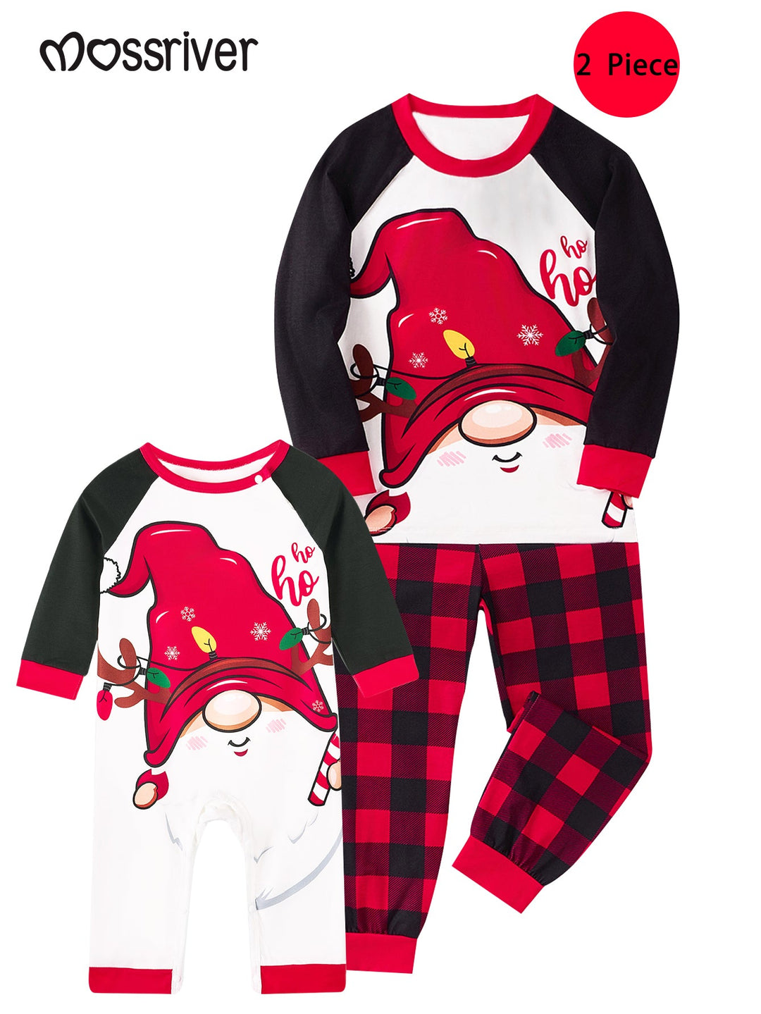 MOSSRIVER Christmas Family Matching Christmas Long Sleeve Pajama Set - Super Soft Elf Print - MOSSRIVER