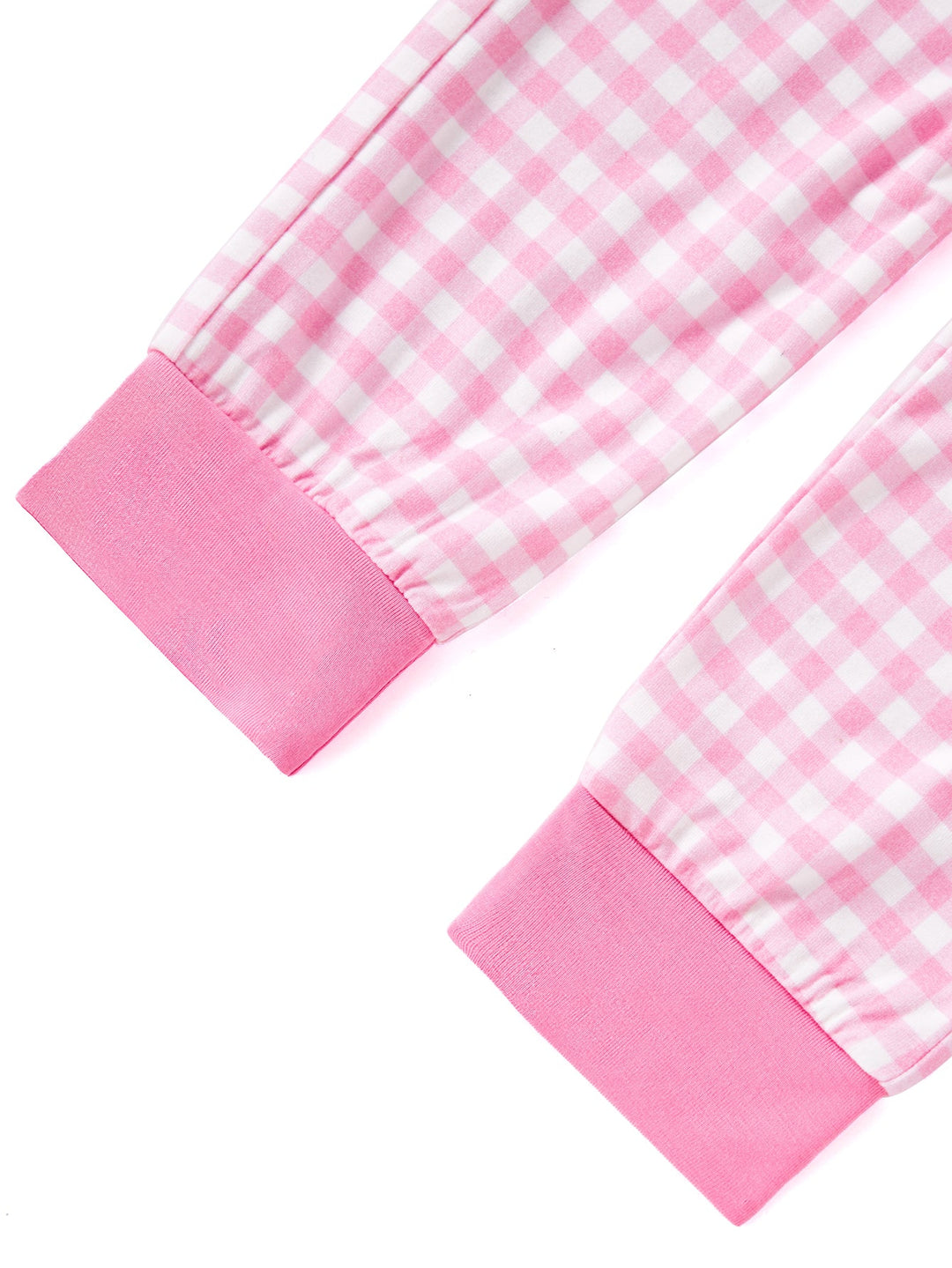 Pink Gingham Long - Sleeve Girls Pajamas Two - Piece - MOSSRIVER