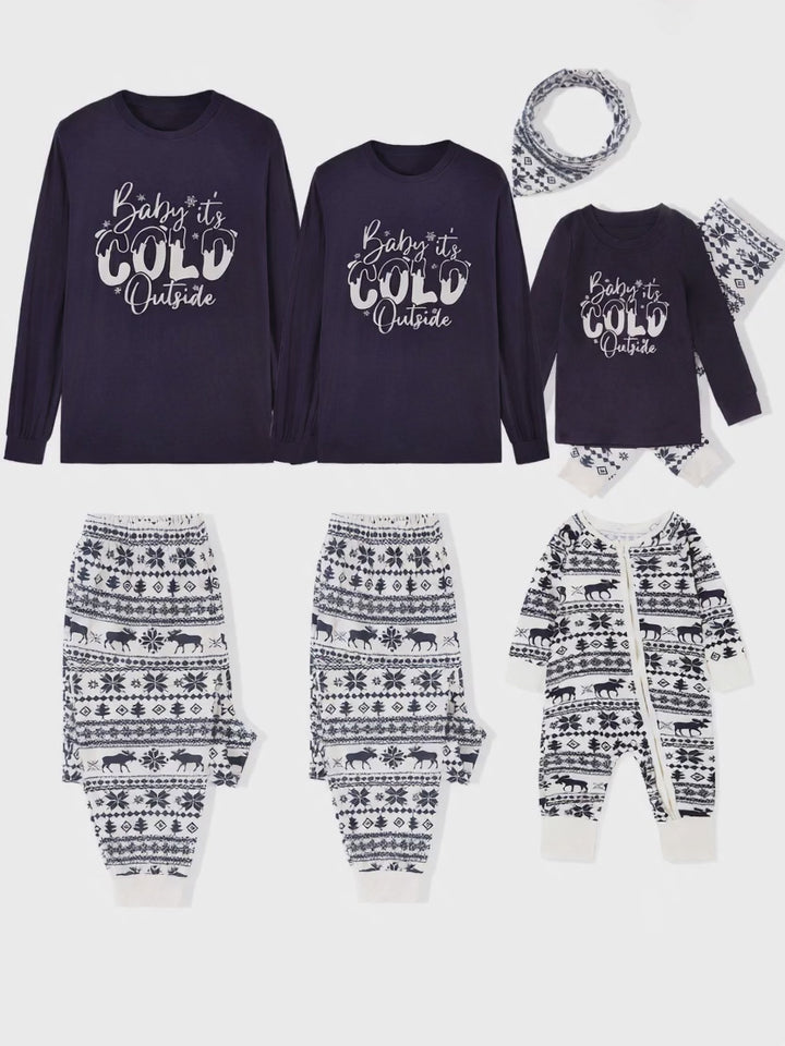 Christmas Family Matching Pajamas | Glow In The Dark "Baby It's Cold Outside" Long Sleeve Set