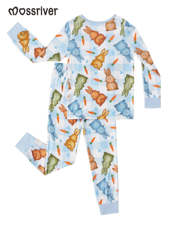 Rabbit Print Long - Sleeve Baby Pajamas - MOSSRIVER
