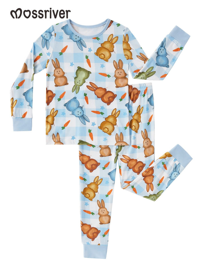 Rabbit Print Long - Sleeve Baby Pajamas - MOSSRIVER