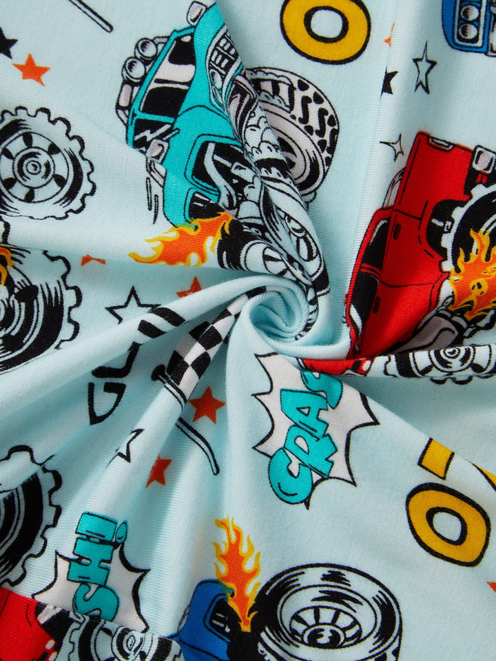 Racing Car Print Bamboo Long - Sleeve Baby Pajamas - MOSSRIVER