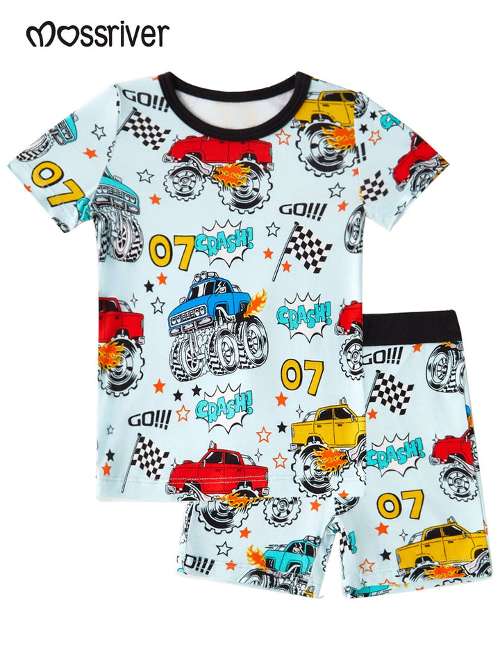 Racing Cars Short - Sleeve Baby Two - Piece - MOSSRIVER