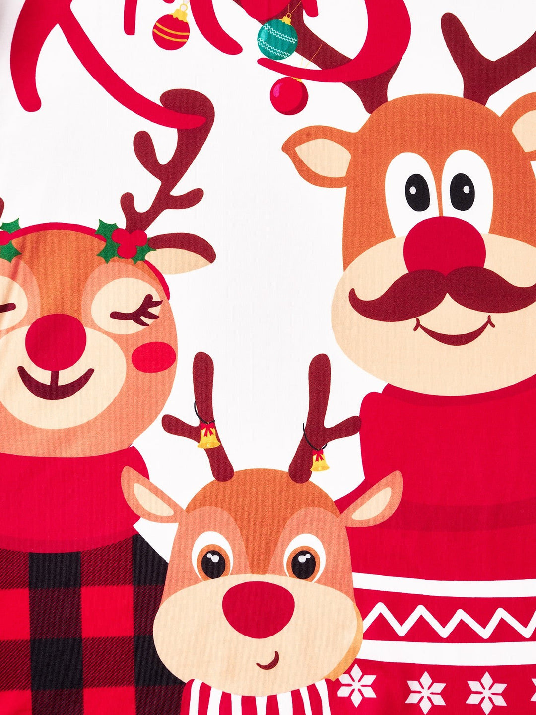 Reindeer Family Print Long - Sleeve Kid's Two - Piece - MOSSRIVER