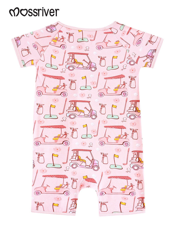 Short - Sleeve Baby One - Piece Golf Cart Print - MOSSRIVER