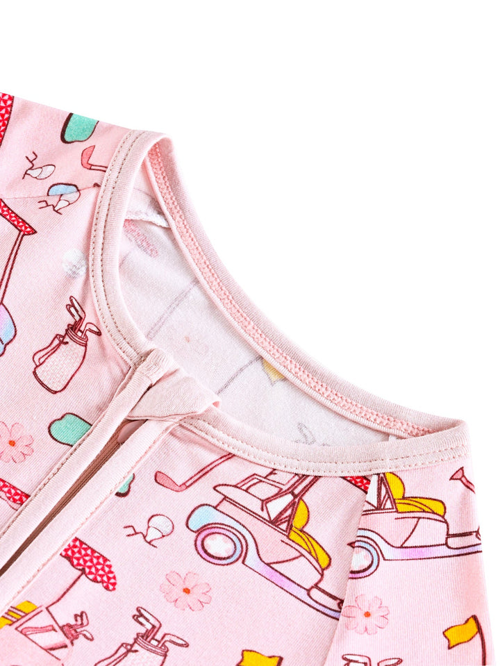Short - Sleeve Baby One - Piece Golf Cart Print - MOSSRIVER