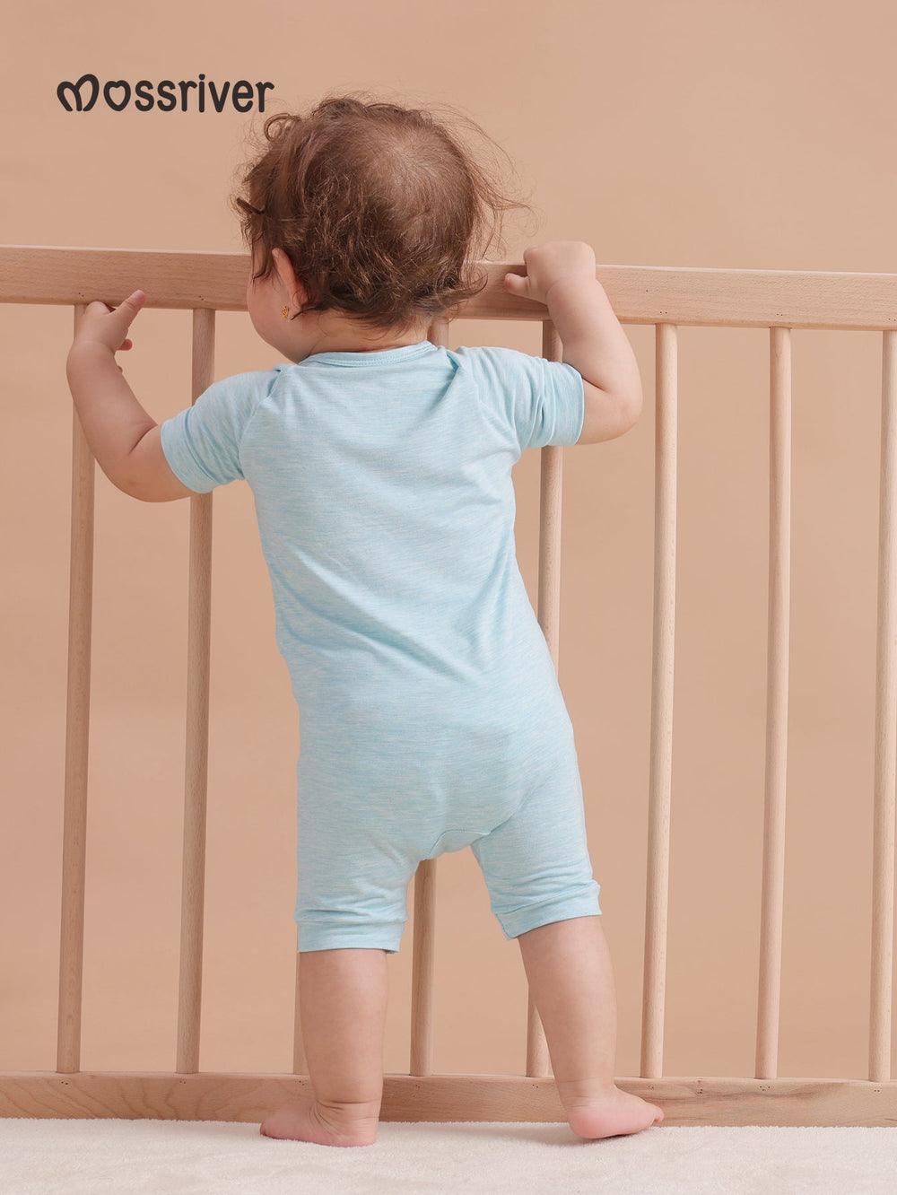 Short Sleeve One Piece Candy Macaron Blue - MOSSRIVER