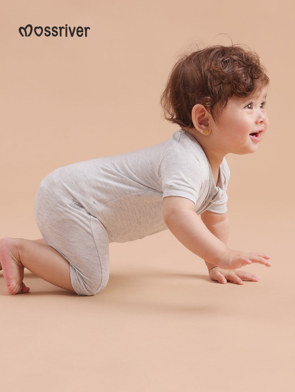 Short Sleeve One Piece Candy Macaron Gray - MOSSRIVER