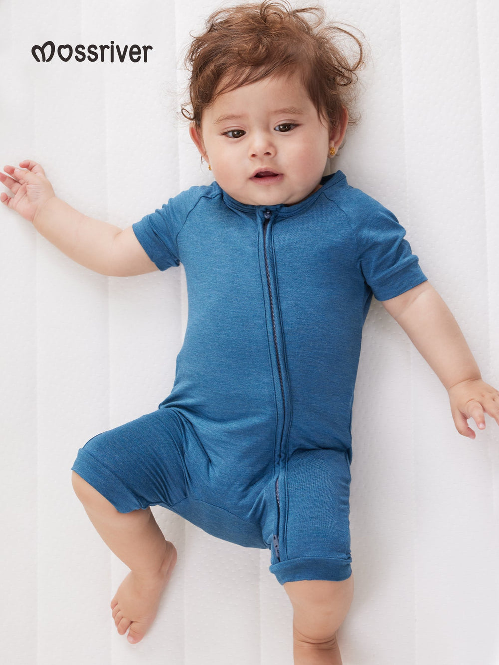 Short Sleeve One Piece Candy Macaron Navy - MOSSRIVER