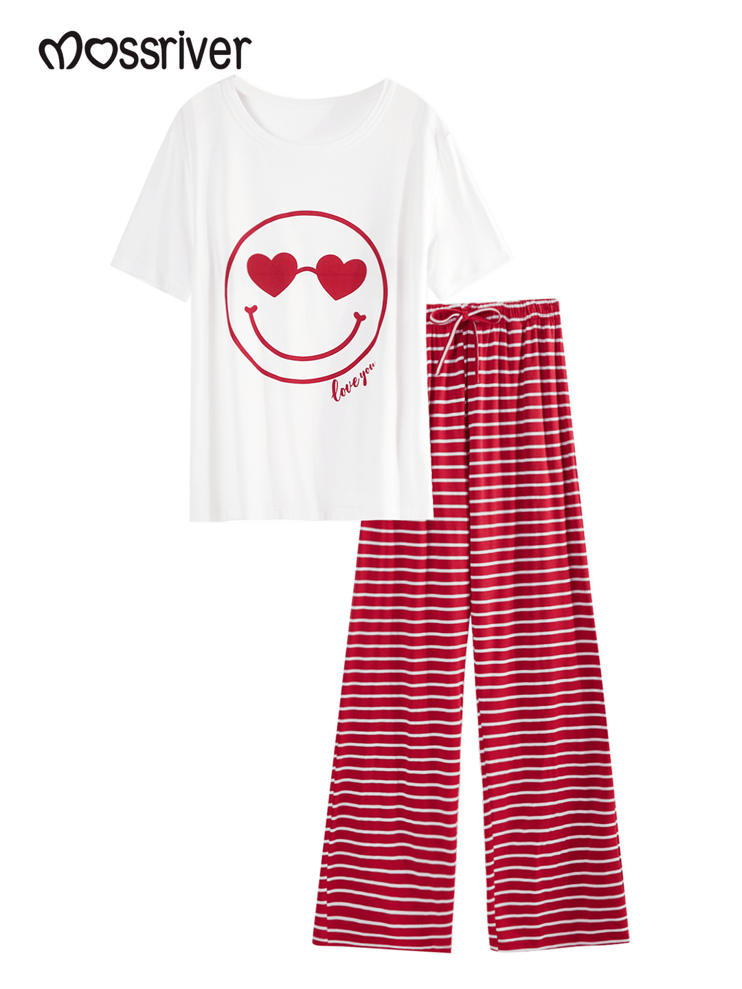 Smile Print Soft Knit Lounge Set - MOSSRIVER