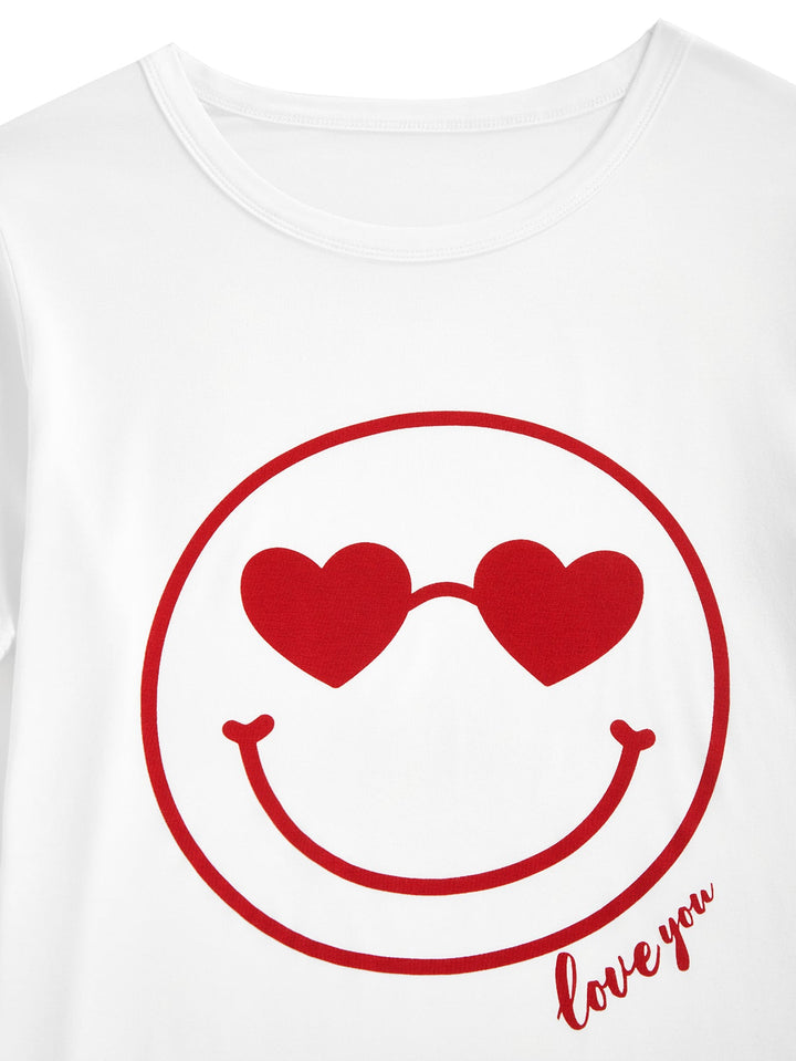 Smile Print Soft Knit Lounge Set - MOSSRIVER