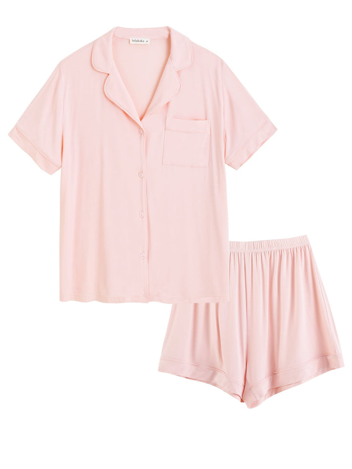 Soft Basics Short - Sleeve Women's Pajama Set - MOSSRIVER