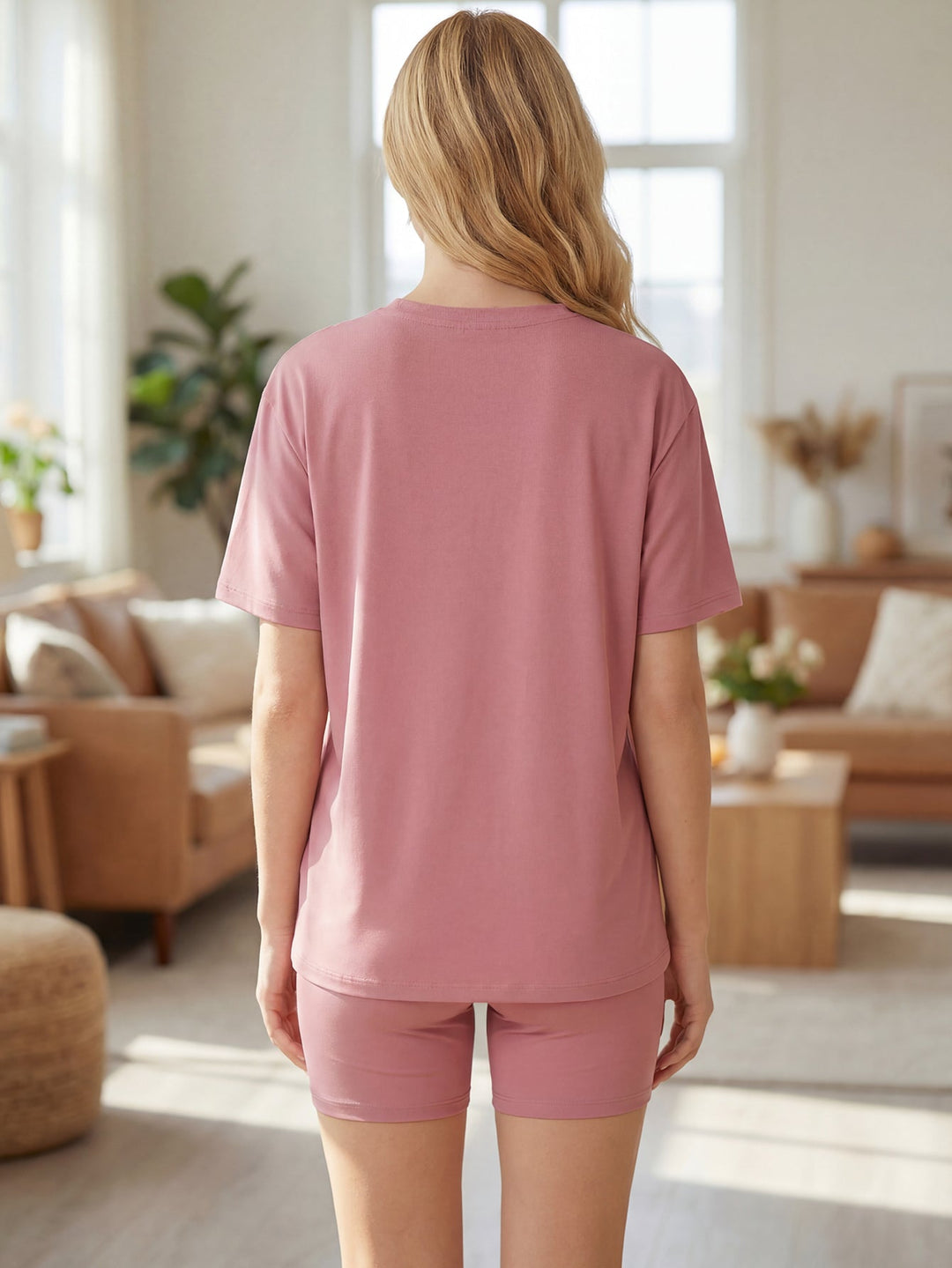 Soft Women's Short - Sleeve Lounge Set - Comfortable Pajama Two - Piece - MOSSRIVER