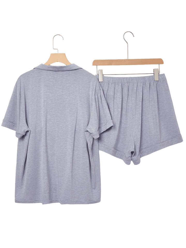 Solid Short - Sleeve Women's Pajama Set - MOSSRIVER