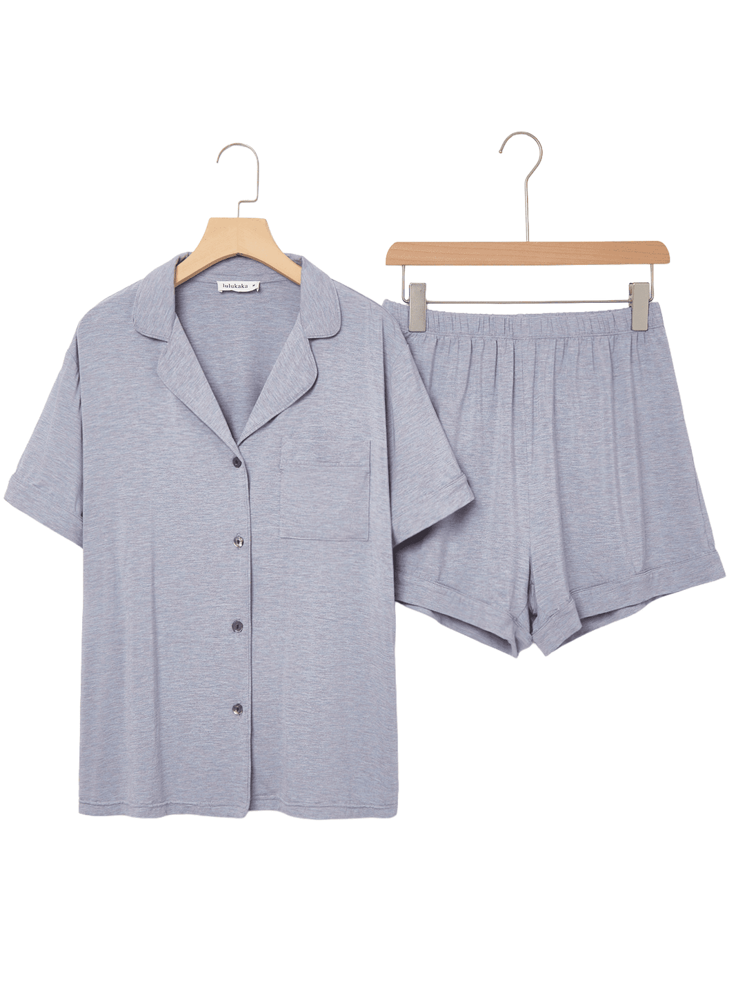 Solid Short - Sleeve Women's Pajama Set - MOSSRIVER
