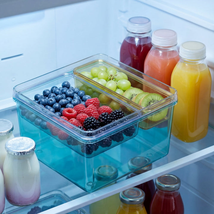 Stackable Plastic Storage Box with Color Trays for Home & Office - MOSSRIVER